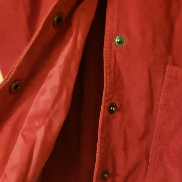 Vintage Avon Fashions Red Fringed Suede 80s 90s Leather Collar Jacket ❤ - Picture 9 of 14